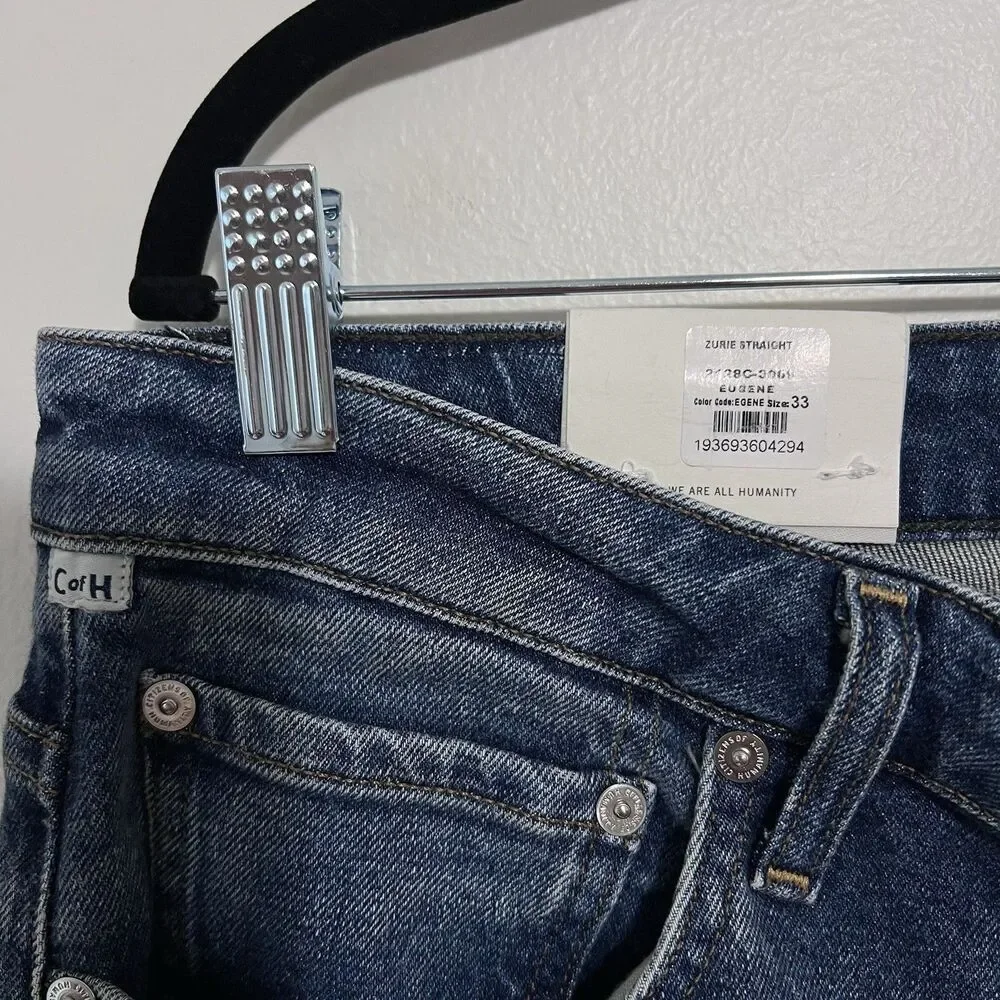 Citizens of Humanity Zurie Straight Leg Jeans Eugene Wash Comfort Stretch NWT 33